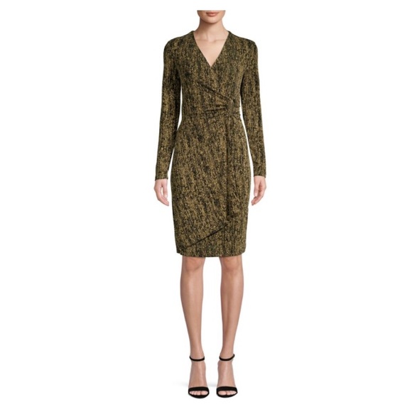 calvin klein black and gold dress